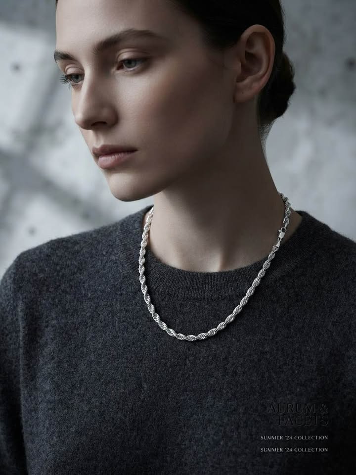 24" Sterling Silver Rope Chain (stamped)