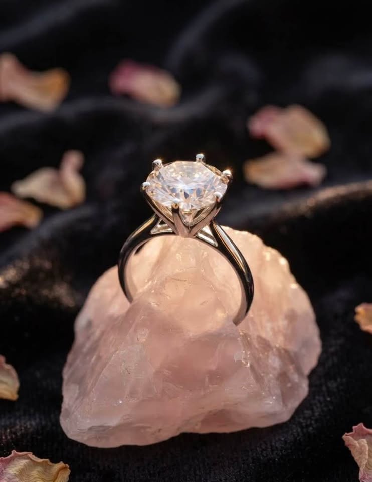 5-Carat Moissanite Solitaire Ring (S925 Silver)