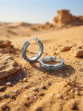 Artisan Boho-Chic Sterling Silver Hoop Earrings