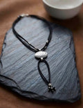 Boho PU Leather & Silver- Tone Statement Necklace