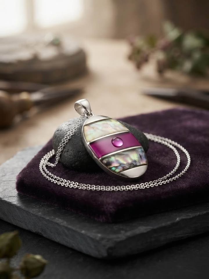 Chic Multi-Stone Oval Pendant Necklace