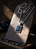 Gothic Emerald-Cut Black Pendant Necklace