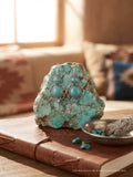 Southwestern Turquoise-Style & Silver-Tone Double Drop Earrings