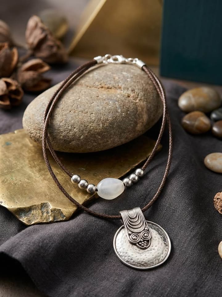 Tribal Pendant Double-Strand Necklace