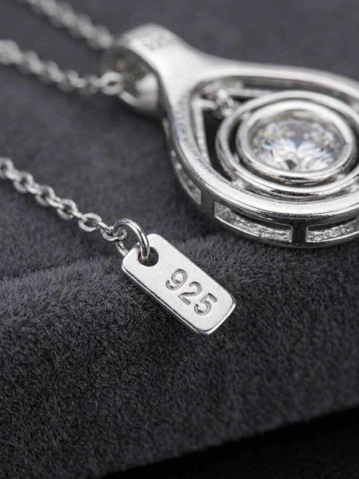 1 CT Moissanite Sterling silver (925) Dancing Pendant Necklace